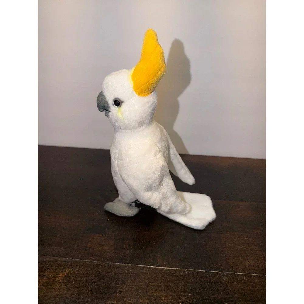 FAO Schwarz Cockatoo Plush Stuffed Animal Bird White Yellow Crest 10